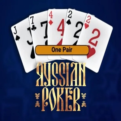 Russian Poker slot logo by OneTouch Games at Vincispin Casino